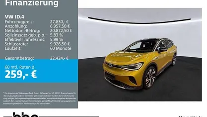 Gebraucht VW ID.4 Pro 150 kW (204 PS) 2021 Honey yellow metallic/schwarz SUV