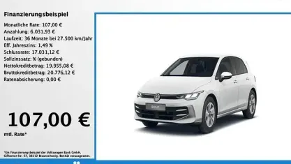 Gebraucht VW Golf VIII Life 116 PS (85 kW) 2025 Weiß Limousine