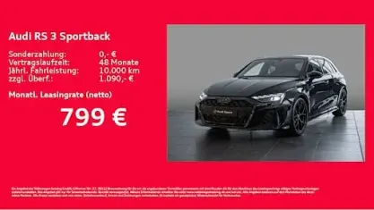 Ny Audi RS3 Ambiente 400 HK (294 kW) 2026 Grå Sedan