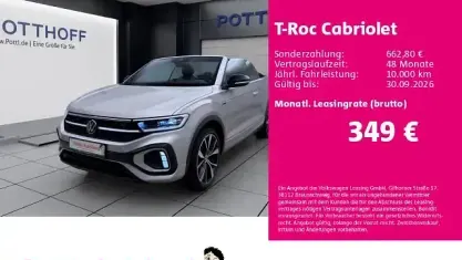 Gebraucht VW T-Roc Cabriolet R-line 150 PS (110 kW) 2023 Silber Cabrio