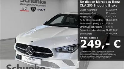 Gebraucht Mercedes CLA250 Shooting Brake 224 PS (164 kW) 2022 Metalliclack (weiss Kombi