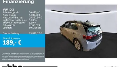 Gebraucht VW ID.3 Pro 107 kW (146 PS) 2022 Mondsteingrau/schwarz Kleinwagen