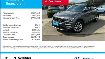 Gebraucht VW T-Roc Style 150 PS (110 kW) 2020 Indiumgrau metallic SUV
