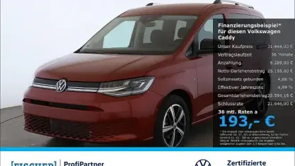 Nouă VW Caddy Goal 102 CP (75 kW) 2025 Roșu Monovolum