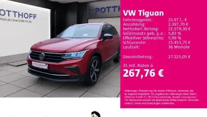 Gebraucht VW Tiguan Active 150 PS (110 kW) 2021 Kings red metallic SUV
