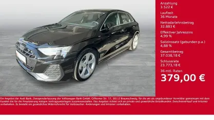 Usata Audi A3 S-Line 150 CV (110 kW) 2025 Nero Berlina
