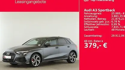 Grau Gebraucht 2022 Audi A3 S-Line Limousine | 24.999 € (Fairer Preis)