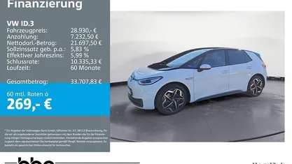Gebraucht VW ID.3 Pro 150 kW (204 PS) 2023 Weiß Kleinwagen