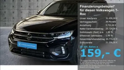 Gebraucht VW T-Roc Cabriolet R-line 150 PS (110 kW) 2025 Schwarz SUV