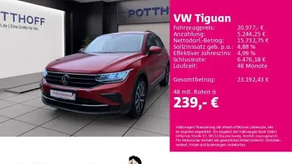 Gebraucht VW Tiguan Life 150 PS (110 kW) 2021 Rot SUV