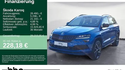 Raceblau metallic Gebraucht 2021 Skoda Karoq SportLine SUV | 26.490 € (Fairer Preis)