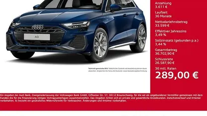 Gebraucht Audi A3 S-Line 204 PS (150 kW) 2025 Blau Limousine