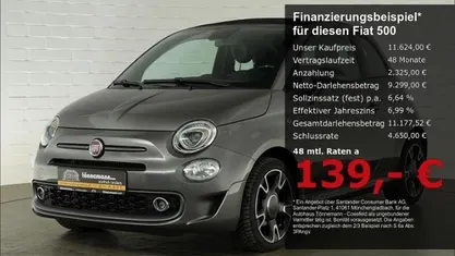 Grau Gebraucht 2018 Fiat 500 S Cabrio | 11.624 € (Etwas zu teuer)