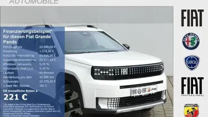 Neu Fiat Grande Panda La Prima 110 PS (80 kW) 2026 Gelato weiß Kleinwagen