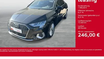 Używany Audi A3 Advanced Plus 116 KM (85 kW) 2022 Czarny Sedan/Limuzyna