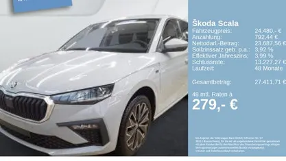 Gebraucht Skoda Scala Selection 116 PS (85 kW) 2025 Stahlgrau Kleinwagen