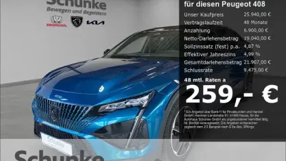 Gebraucht Peugeot 408 GT GTi 131 PS (96 kW) 2024 Blau Limousine