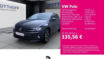 Gebraucht VW Polo United 95 PS (69 kW) 2020 Grau Kleinwagen
