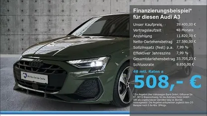 Grün Gebraucht 2024 Audi A3 S-Line Limousine | 36.910 € (Fairer Preis)