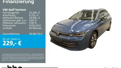 Gebraucht VW Golf VIII Life 116 PS (85 kW) 2025 Blau Kombi