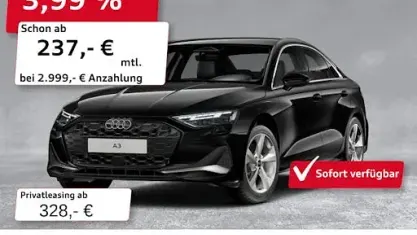 Gebraucht Audi A3 Advanced 150 PS (110 kW) 2025 Schwarz Limousine