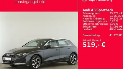 Grau Gebraucht 2025 Audi A3 Advanced Limousine | 35.799 € (Fairer Preis)