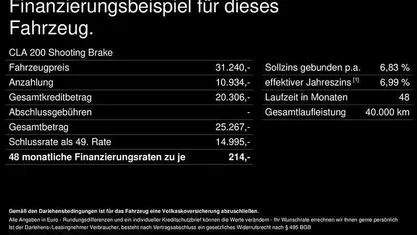 Gebraucht Mercedes CLA200 Shooting Brake 163 PS (119 kW) 2025 Unilack nachtschwarz Kombi