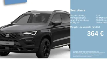 Neu Seat Ateca Black Edition 150 PS (110 kW) 2026 Magic schwarz metallic SUV