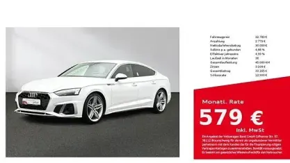 Brugt Audi A5 Sportback S-Line 204 HK (150 kW) 2022 Hvid Hatchback