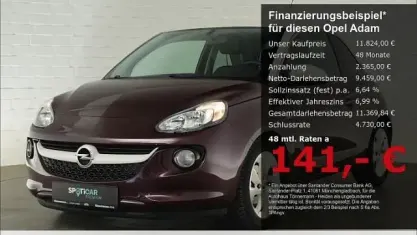 Używany Opel Adam 87 KM (63 kW) 2019 Czerwony Hatchback