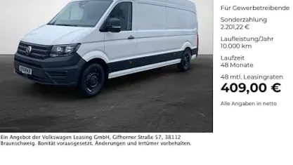 Ny VW Crafter 140 HK (102 kW) 2026 Hvid Van