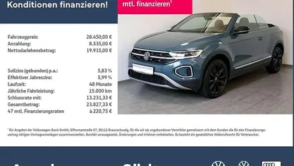 Blau Gebraucht 2022 VW T-Roc Cabriolet Style Cabrio | 28.450 € (Fairer Preis)