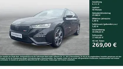 Brugt Skoda Octavia RS 200 HK (147 kW) 2023 Sort Stationcar