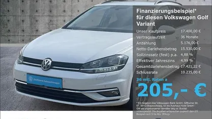 Oryxweiß perlmutteffekt Gebraucht 2020 VW Golf VII United Kombi | 17.400 € (Fairer Preis)