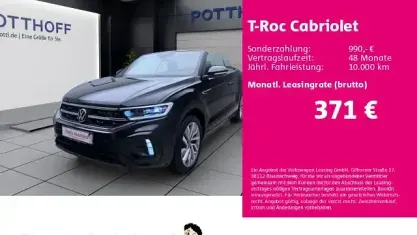 Gebraucht VW T-Roc Cabriolet R-line 150 PS (110 kW) 2022 Schwarz Cabrio