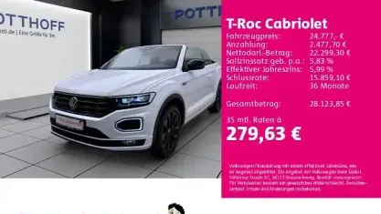 Gebraucht VW T-Roc Cabriolet R-line 150 PS (110 kW) 2021 Weiß Cabrio