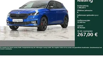 Neu Skoda Fabia Sport 177 PS (130 kW) 2025 Raceblau metallic / blackmagic Kleinwagen
