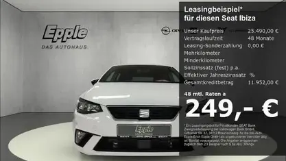 Neu Seat Ibiza FR 116 PS (85 kW) 2025 Weiss Limousine