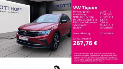 Gebraucht VW Tiguan Active 150 PS (110 kW) 2021 Kings red metallic SUV