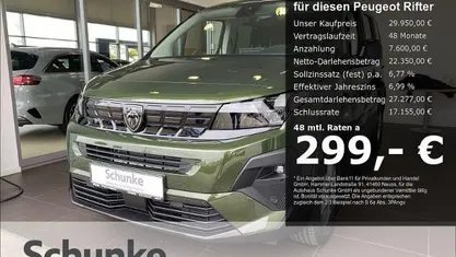 Gruen Neu 2025 Peugeot Rifter Allure Van / Kleinbus | 29.950 € (Fairer Preis)