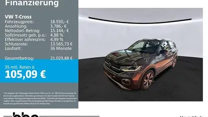 Grau Gebraucht 2021 VW T-Cross Style SUV | 18.930 € (Fairer Preis)