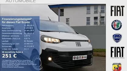 Gelato weiß Neu 2025 Fiat Scudo Comfort Van | 31.990 € (Fairer Preis)