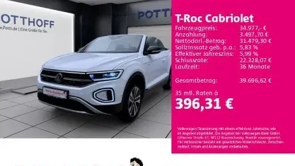 Gebraucht VW T-Roc Cabriolet 150 PS (110 kW) 2025 Pure white Cabrio