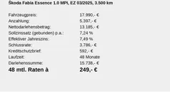 Candyweiss Gebraucht 2025 Skoda Fabia Essence Limousine | 17.990 € (Fairer Preis)