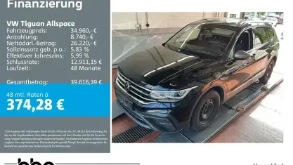 Gebraucht VW Tiguan Allspace Life 150 PS (110 kW) 2024 Schwarz SUV