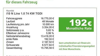 Gebraucht Hyundai i10 N Line 101 PS (74 kW) 2023 Rot Kleinwagen