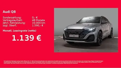 Neu Audi Q8 Ambiente 394 PS (289 kW) 2025 Silber SUV