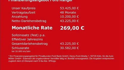 Weiss Neu 2026 Ford Ranger Tremor Abholung | 53.425 € (Guter Preis)