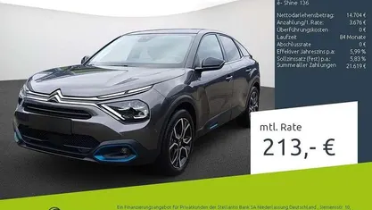 Platinum grau Gebraucht 2022 Citroën e-C4 Shine Limousine | 18.380 € (Guter Preis)