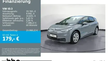 Gebraucht VW ID.3 Pro 107 kW (146 PS) 2022 Schwarz Kleinwagen
